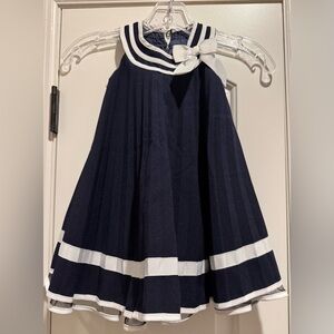Bonnie Jean Navy and White Toddler Dress